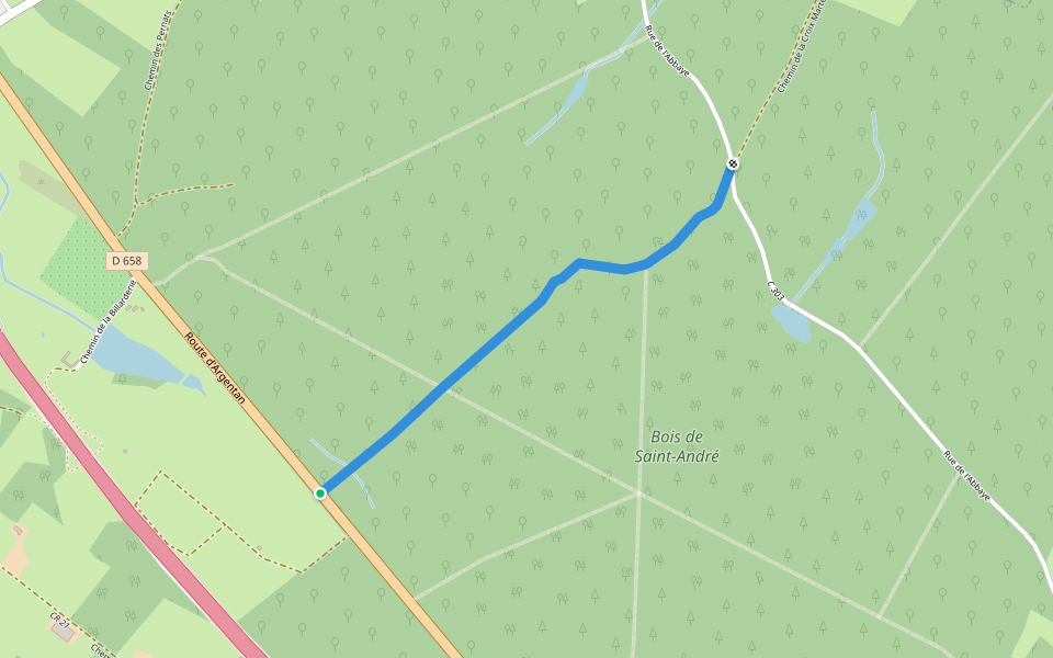 Chemin du Bois de Saint-André walking route map in La Hoguette