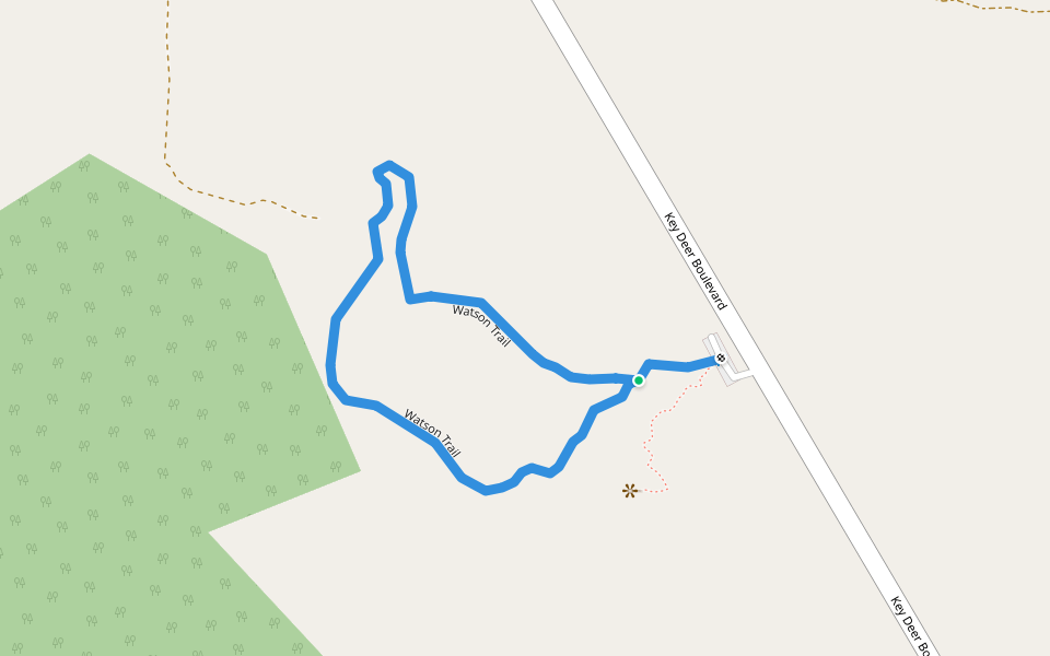 Watson Trail walking route map in Big Pine Key
