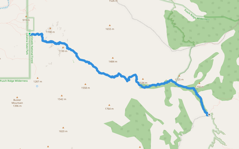 Romero Trail #8 walking route map in Saddlebrooke
