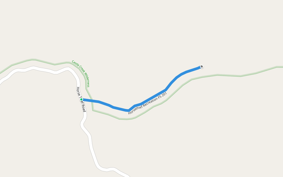 Horsethief Recreation FS 201 walking route map in Crown King