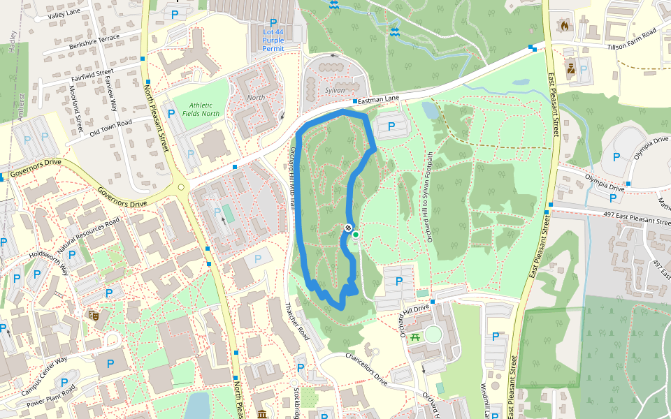 Orchard Hill Mtb Trail walking route map in Amherst