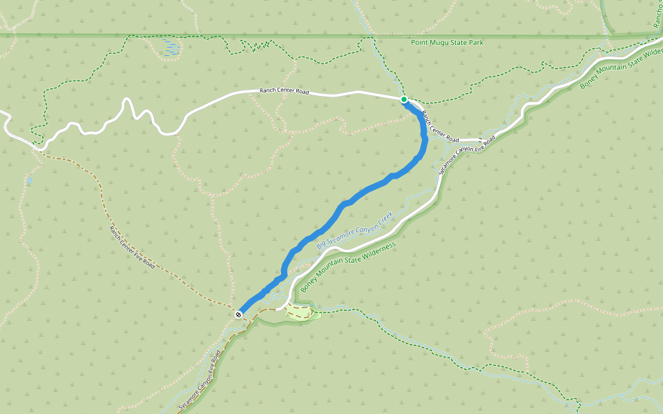 Sin Nombre Trail walking route map in Malibu