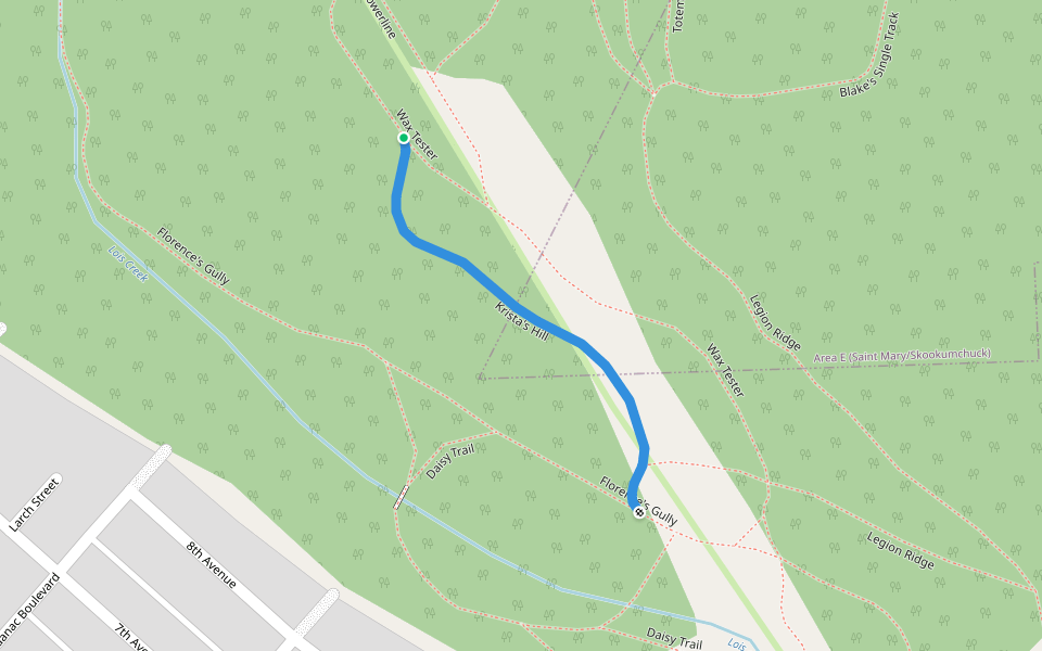 Krista's Hill walking route map in Kimberley