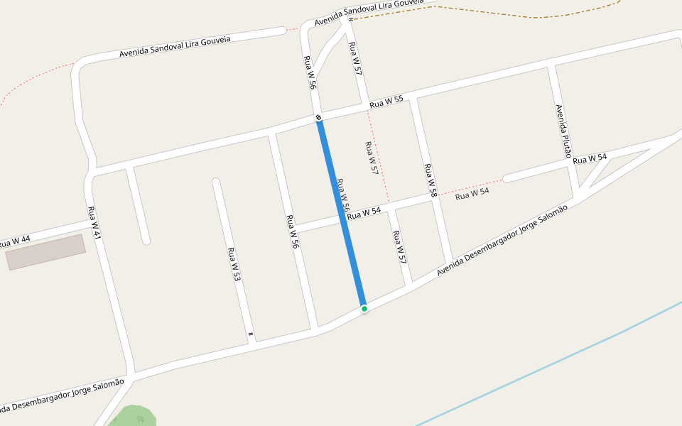 Rua W 56 walking route map in Aparecida de Goiânia