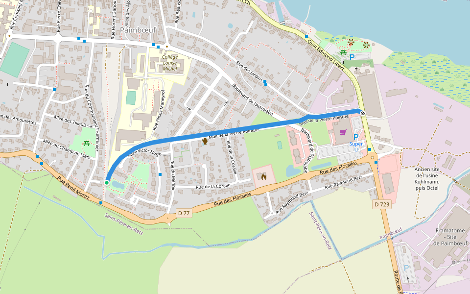 Mail de la Pierre Pointue walking route map in Paimbœuf