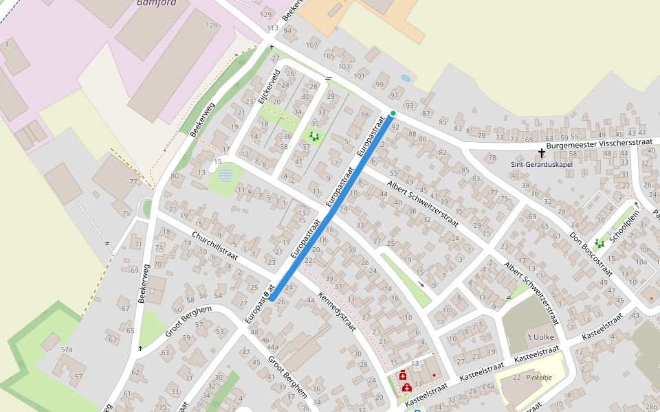 Europastraat walking route map in Ulestraten