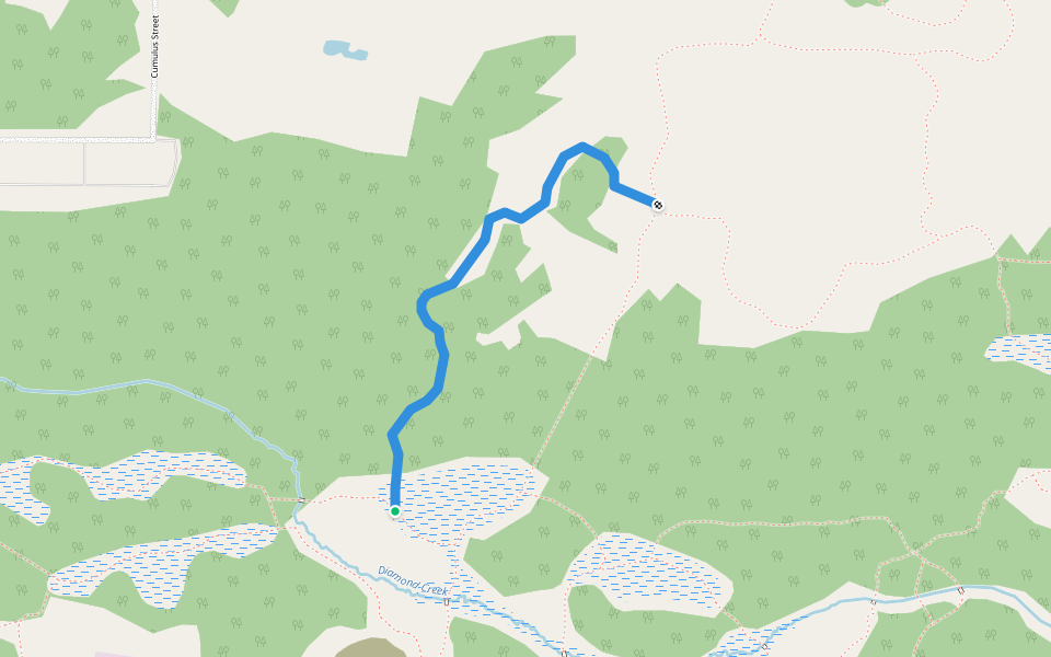 College Avenue walking route map in Homer