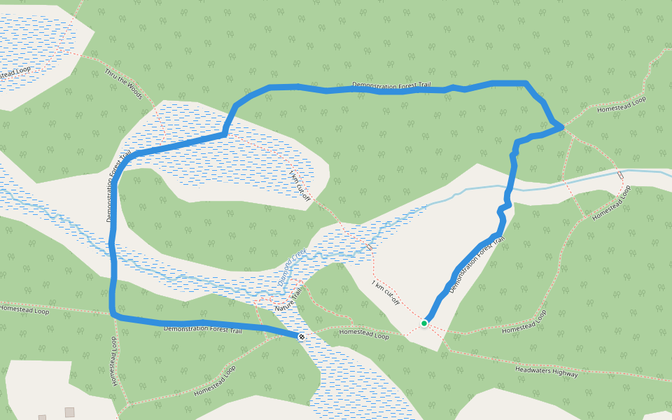 Demonstration Forest Trail walking route map in Homer