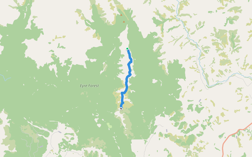 Mt Bee Ridge walking route map in Irthing