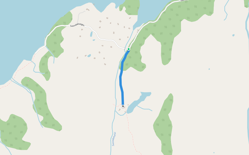 Sveindalen walking route map in Hamlagrø