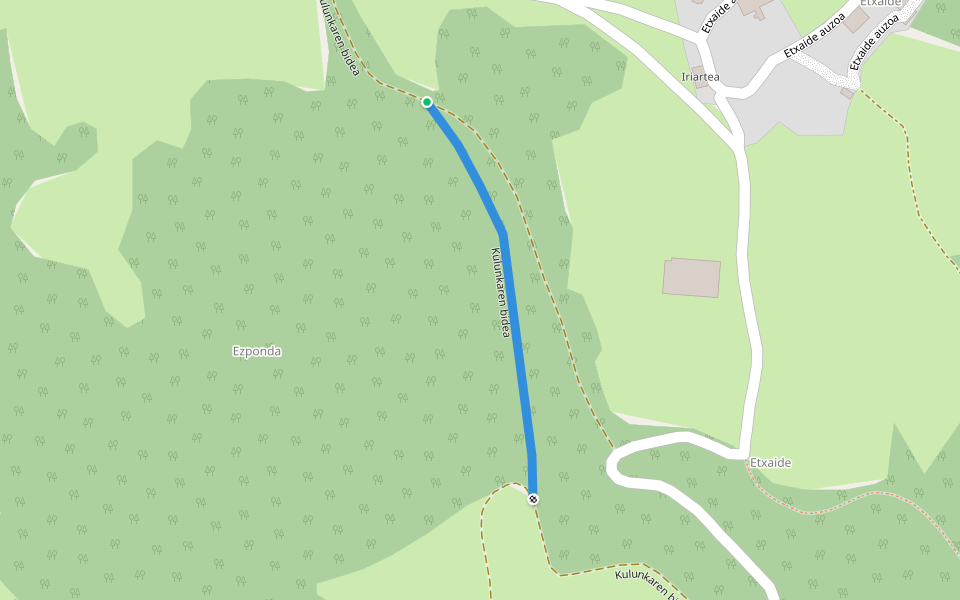 Kulunkaren bidea walking route map in Elizondo