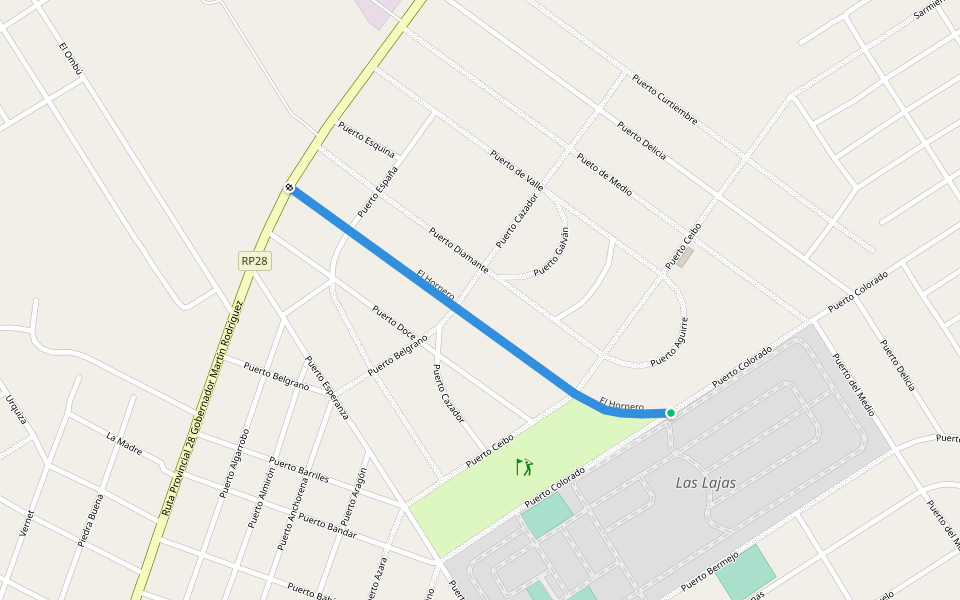 El Hornero walking route map in General Rodríguez