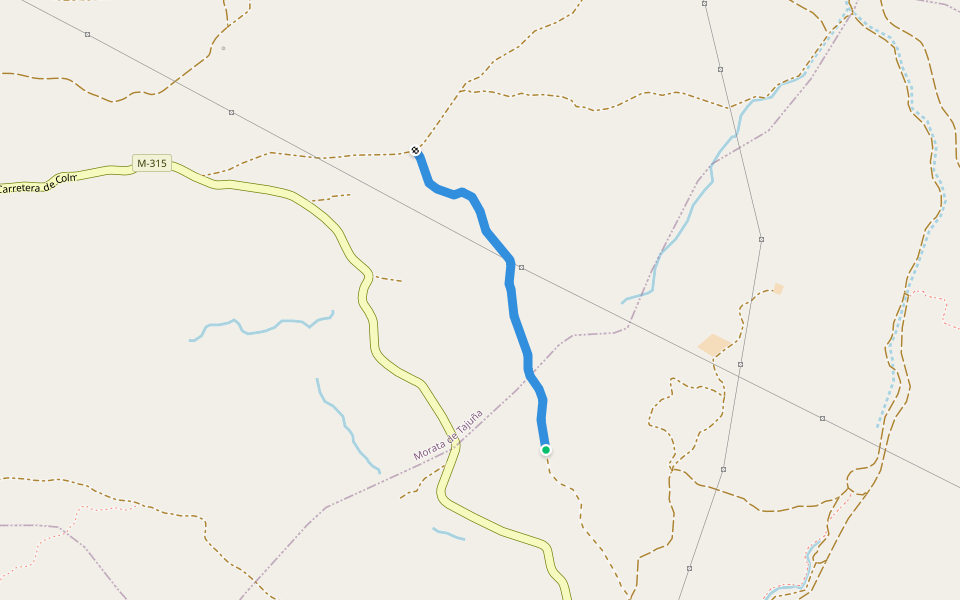 Camino Viejo de Morata walking route map in Morata de Tajuña