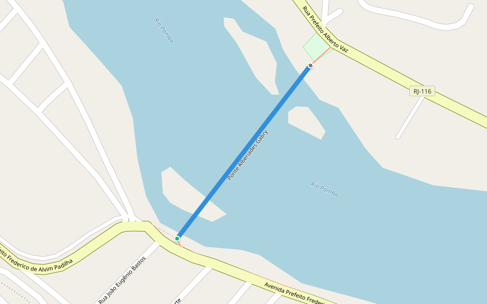 Ponte Alberíades Gabry walking route map in Santo Antônio de Pádua