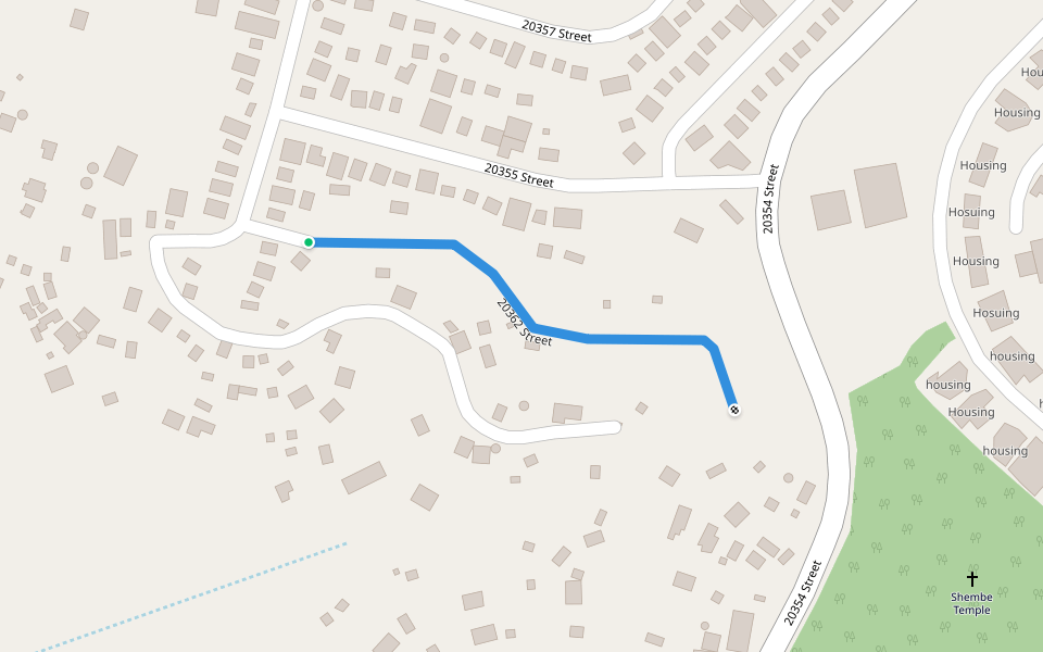 20362 Street walking route map in Amaotana