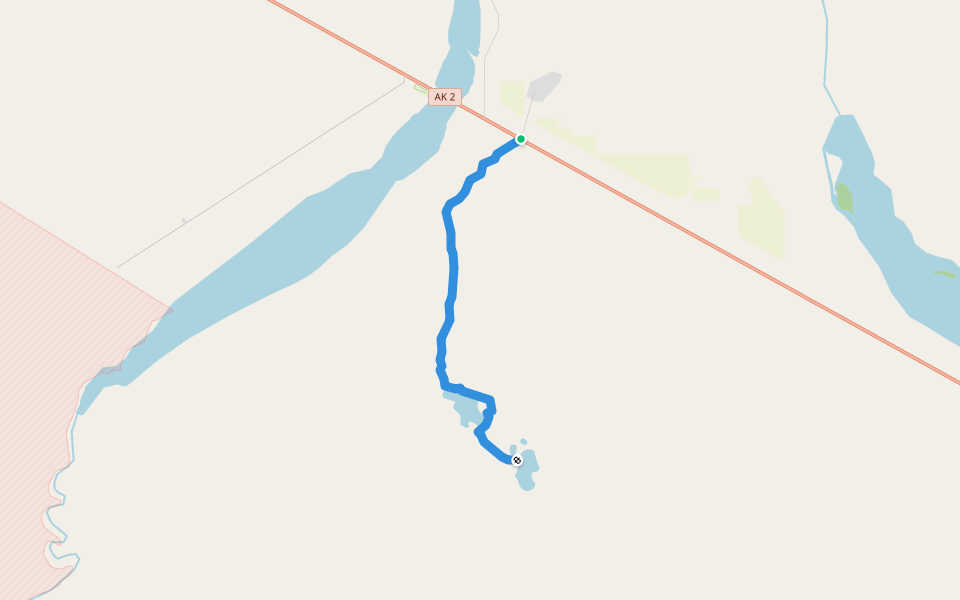 Donna Lake Trail walking route map in Delta Junction
