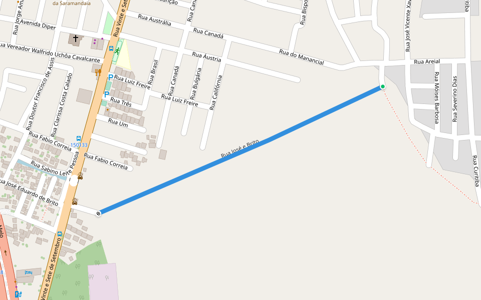 Rua José e Brito walking route map in Igarassu