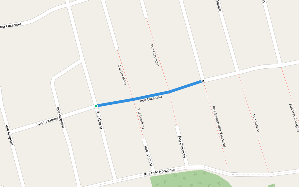 Rua Caxambu walking route map in Igarassu