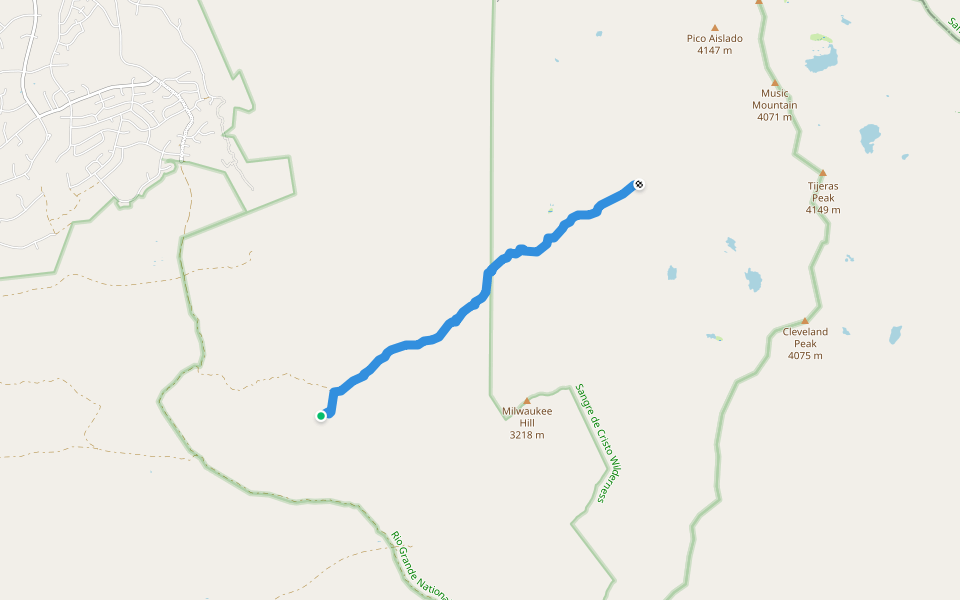 Deadman Creek Trail walking route map in Westcliffe
