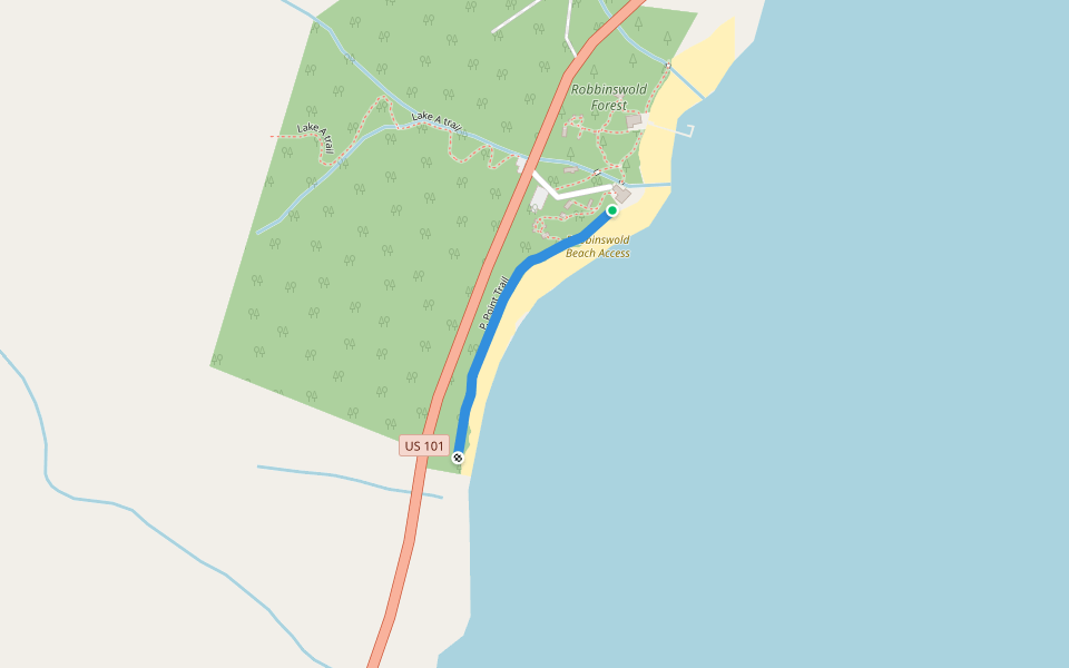 P. Point Trail walking route map in Lilliwaup