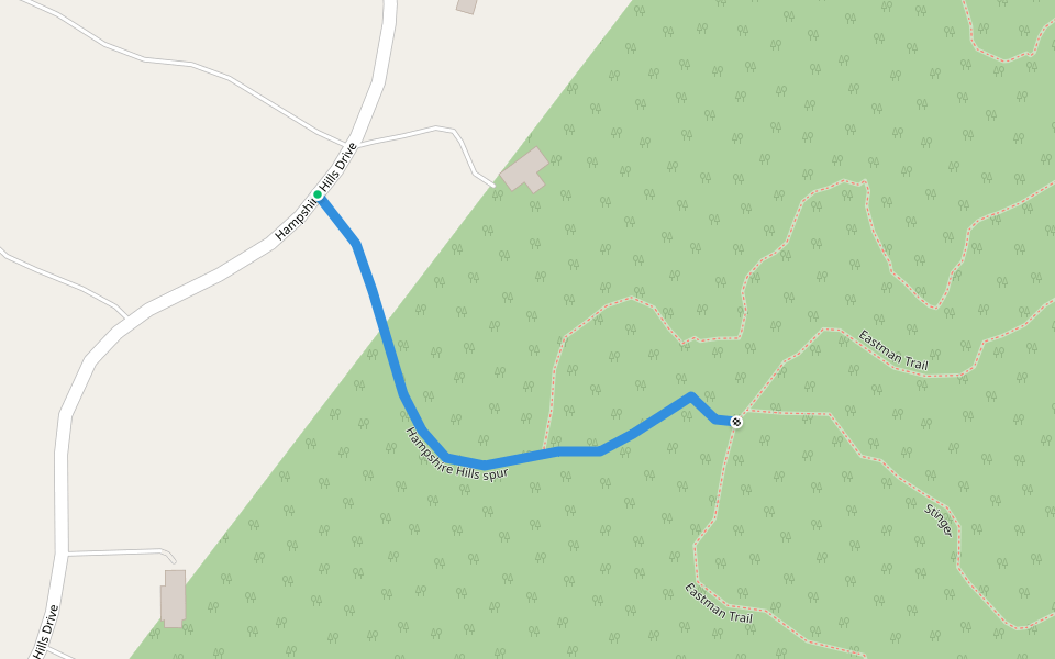 Hampshire Hills spur walking route map in Bow