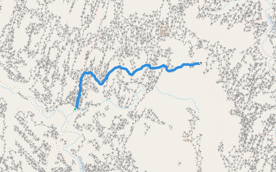 Chesler Park Loop Trail walking route map in Monticello