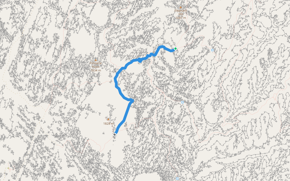 Chesler Park Trail walking route map in Monticello