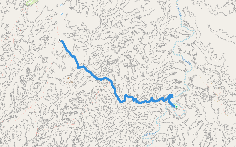 Peekaboo Trail walking route map in Monticello