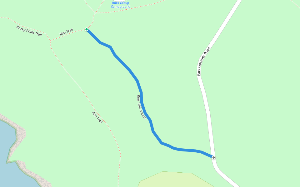 Rim Trail Access walking route map in Trinidad