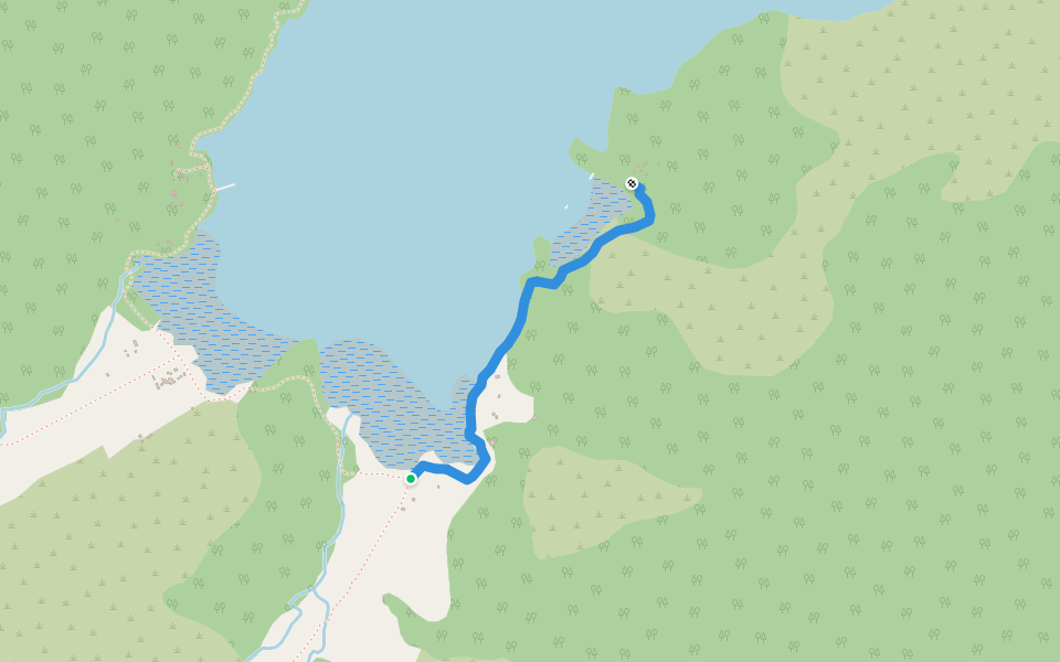 Nydia Lodge Track walking route map in Nydia Bay