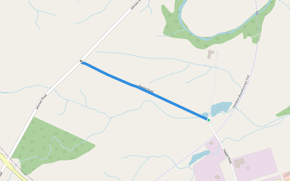 Papple Road walking route map in Brantford