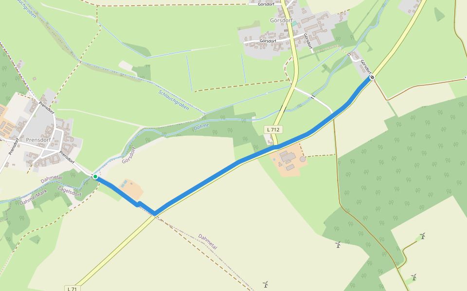 S 7 walking route map in Dahmetal
