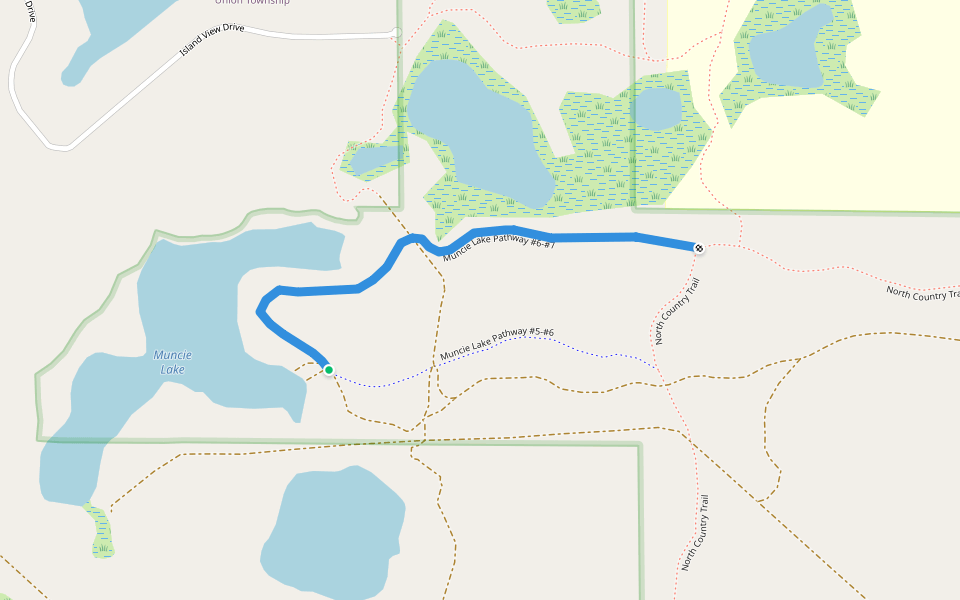 Muncie Lake Pathway #6-#7 walking route map in Traverse City