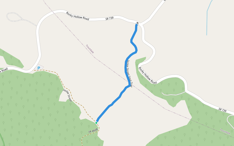 Jackie Street Spur Trail walking route map in Troutdale