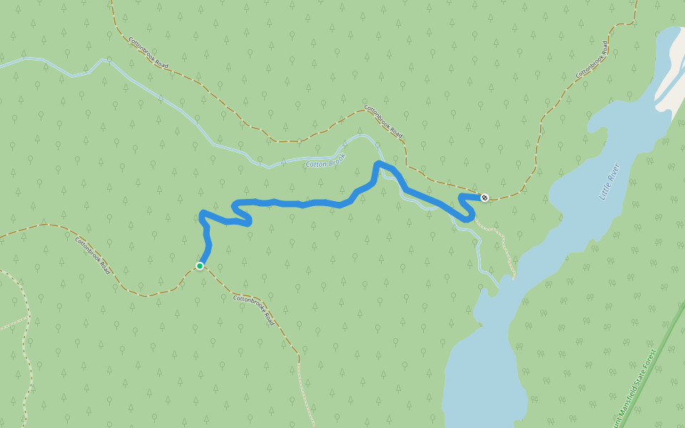Foster's Trail walking route map in Waterbury