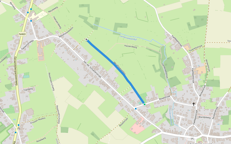 Meulhoveveldlos walking route map in Ninove