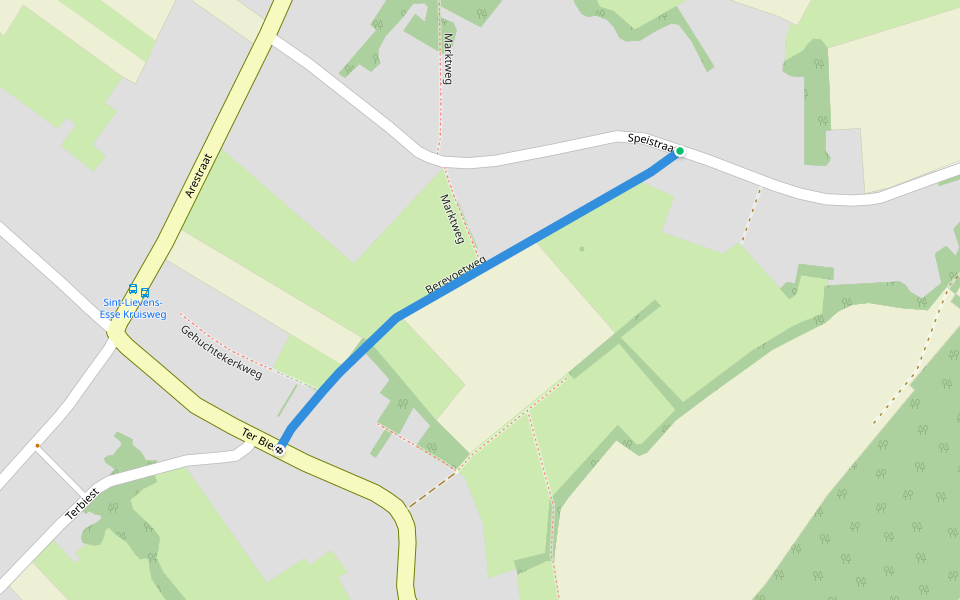 Berevoetweg walking route map in Herzele