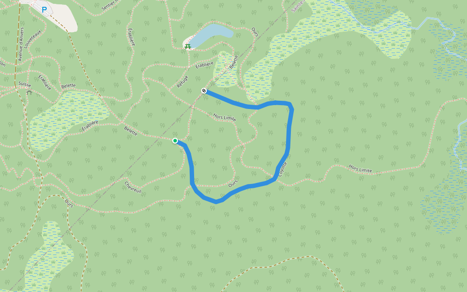 Coyotte walking route map in Estérel
