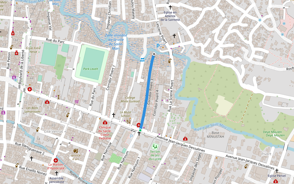 Corridor Pivert 3 walking route map in Saint-Marc