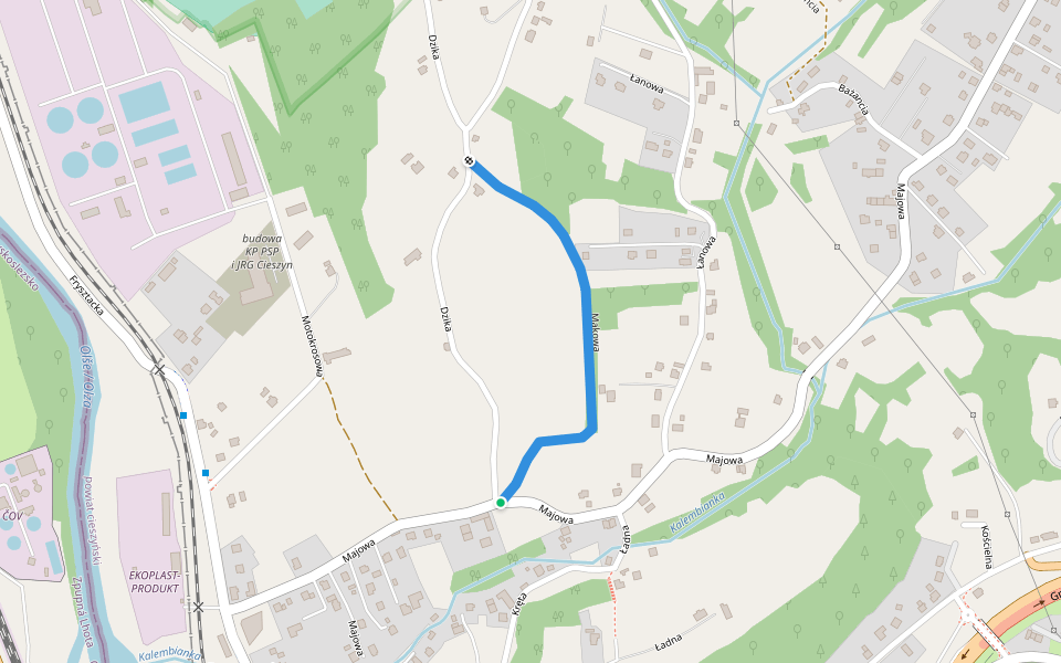Makowa walking route map in Cieszyn