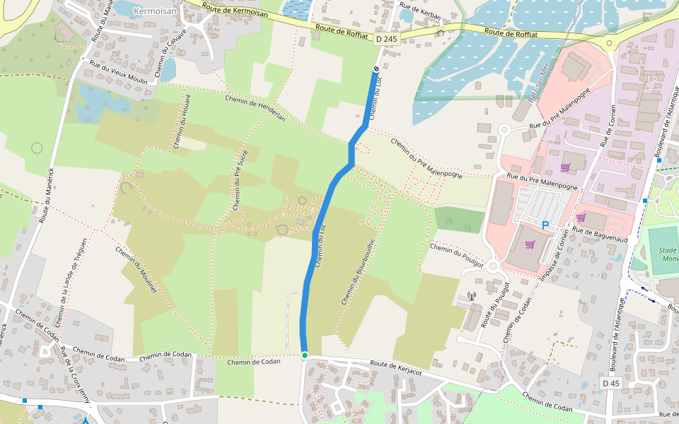 Chemin du Loc walking route map in Batz-sur-Mer