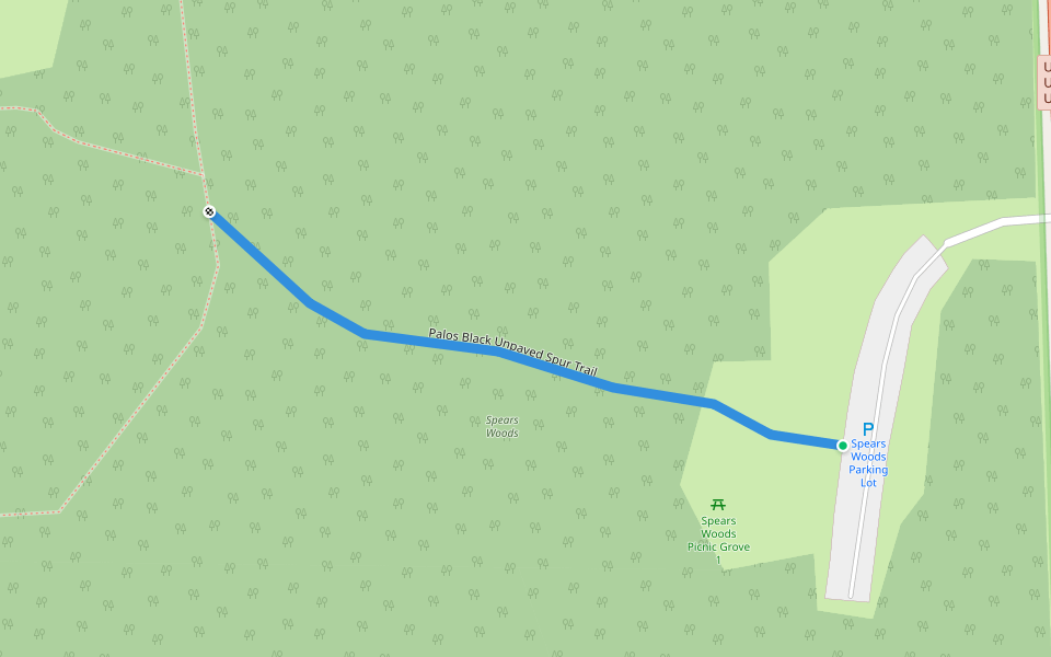 Palos Black Unpaved Spur Trail walking route map in Willow Springs