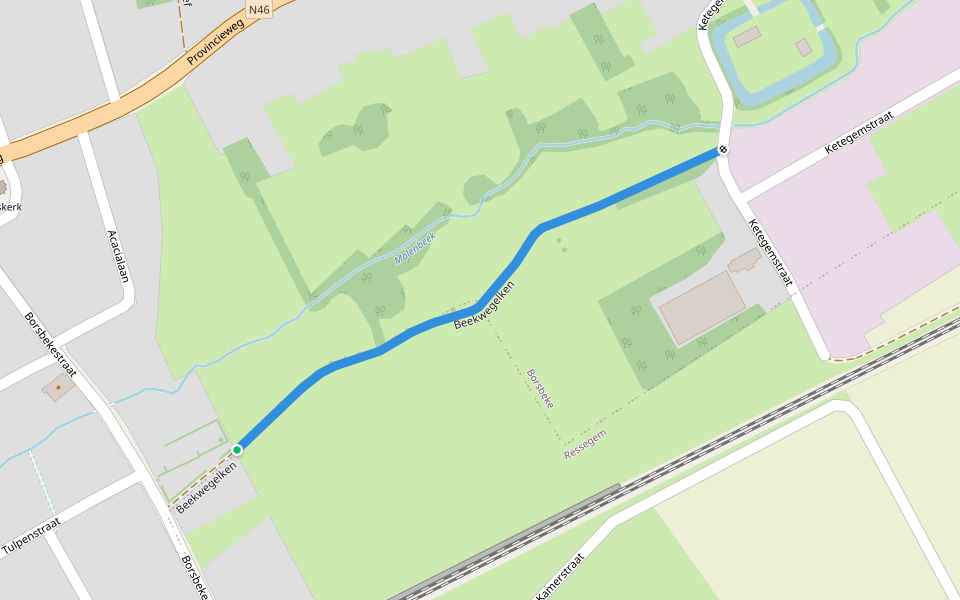 Beekwegelken walking route map in Herzele