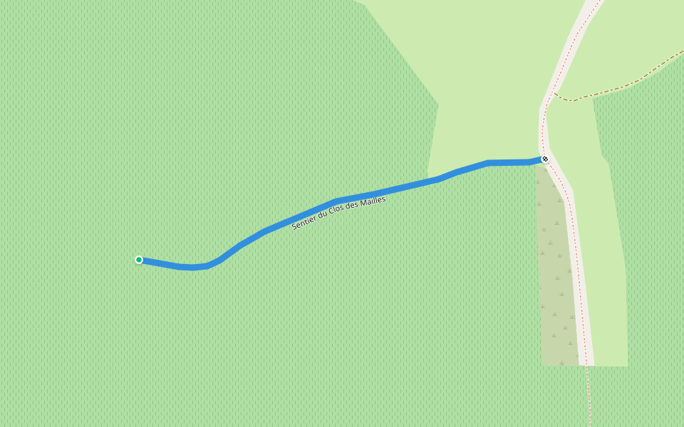Sentier du Clos des Mailles walking route map in Bellevigne-en-Layon