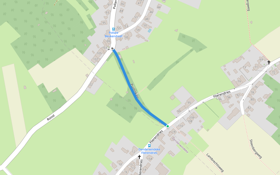 Puitenkasj walking route map in Ninove