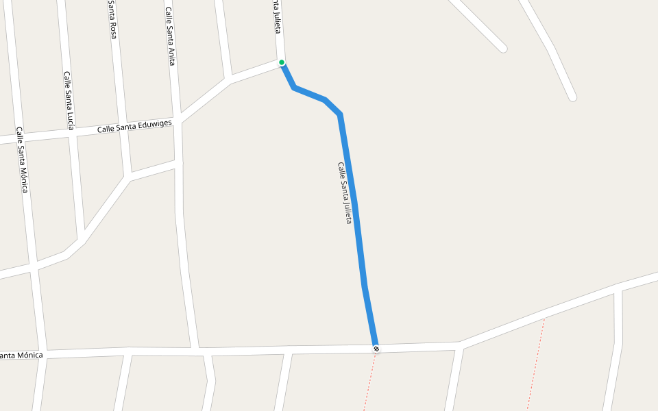 Calle Santa Julieta walking route map in Sahuayo de Morelos