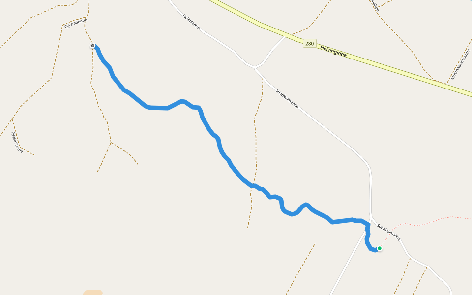 Retkeilyreitti walking route map in Suonkulma