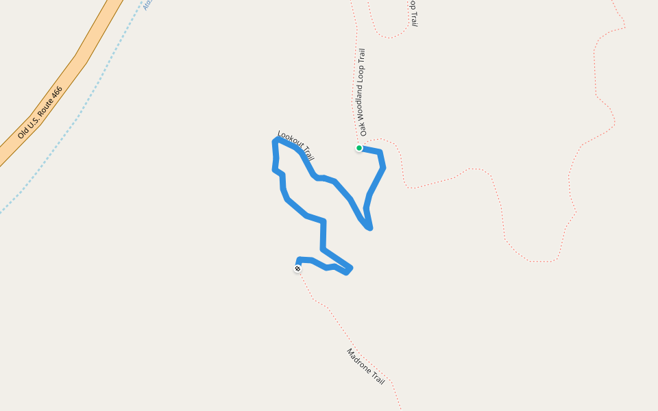 Lookout Trail walking route map in Atascadero