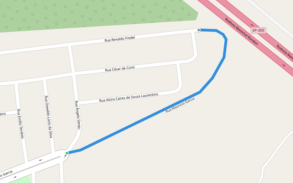 Rua Mauricio Garcia walking route map in Agudos