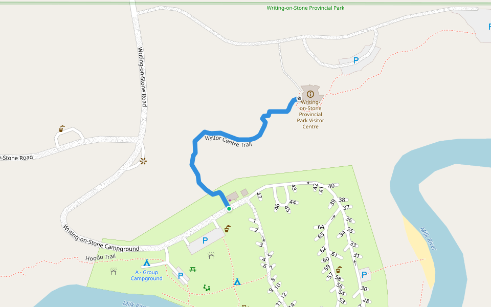 Visitor Centre Trail walking route map in Aden